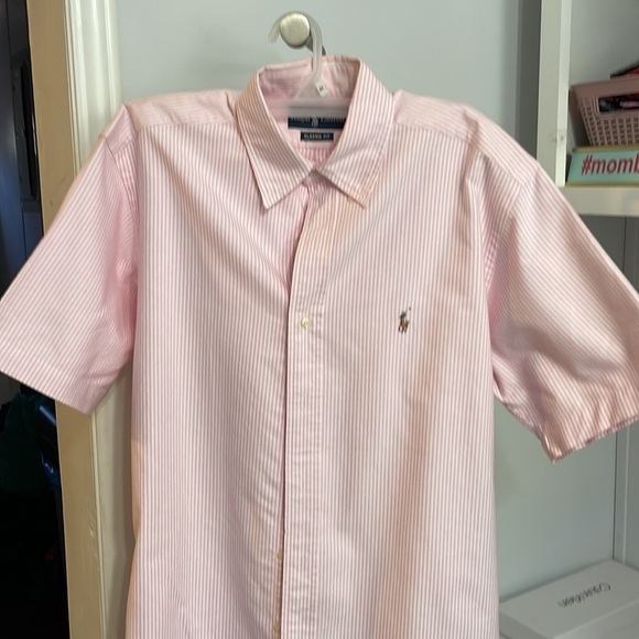 Ralph Lauren Classic fit striped pink shirt size M - Picture 5 of 10